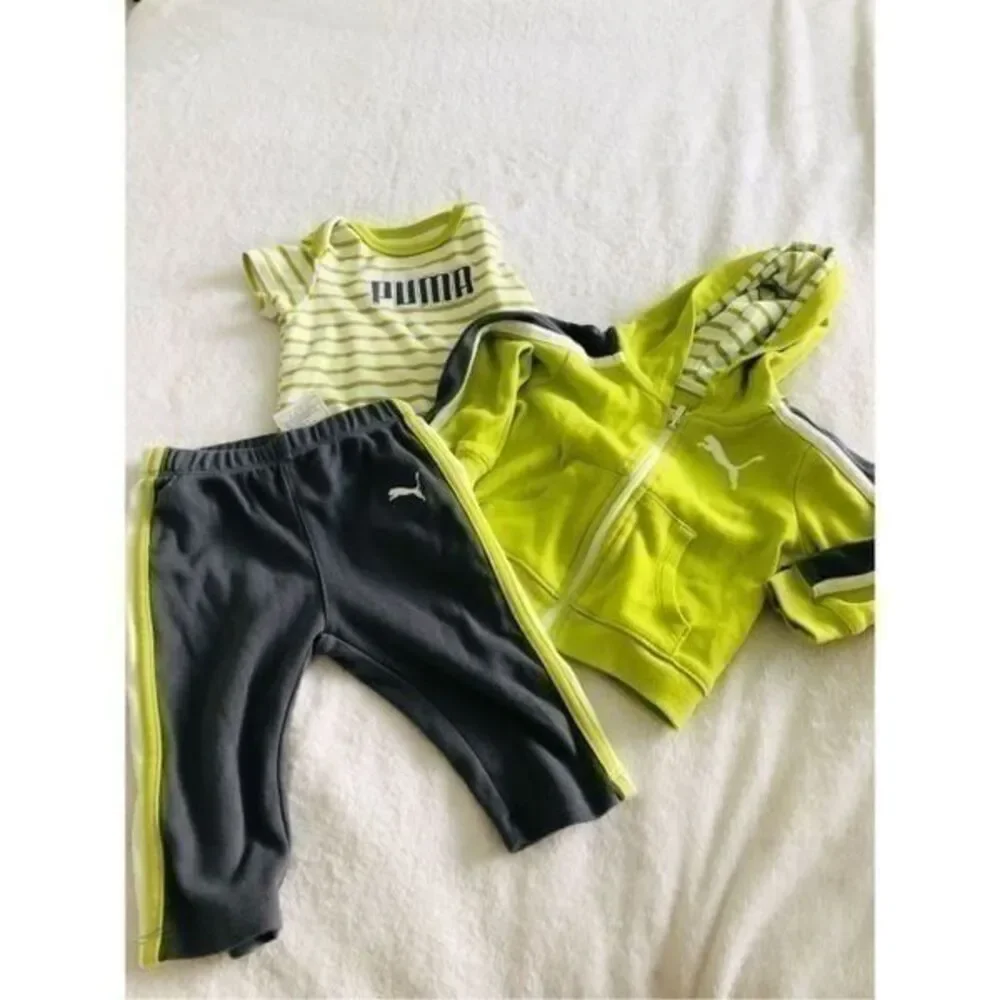 Puma baby 3-6 month 5once, 1 sweater, 1 sweatpants, multi color, 7pc vivid color